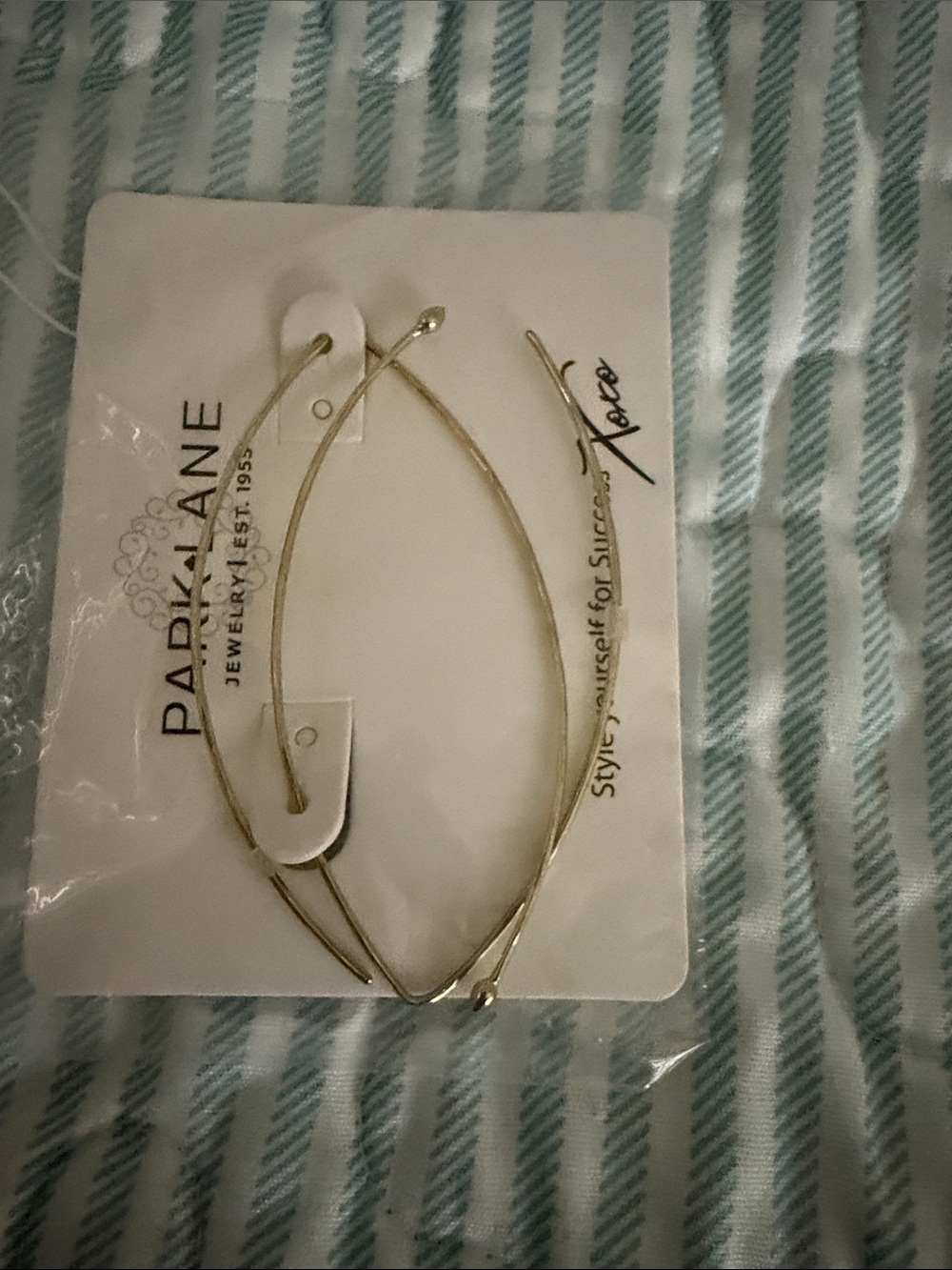 Park Lane Gold Teardrop Wire Hoop Earrings
